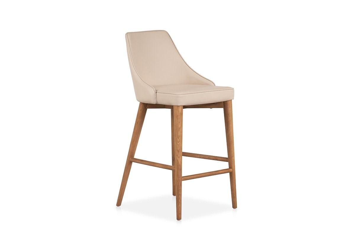 Melica Cappuccino Leather Bar Stool