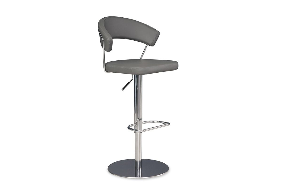 Mia Grey Faux Leather Bar Stool Gas Lift
