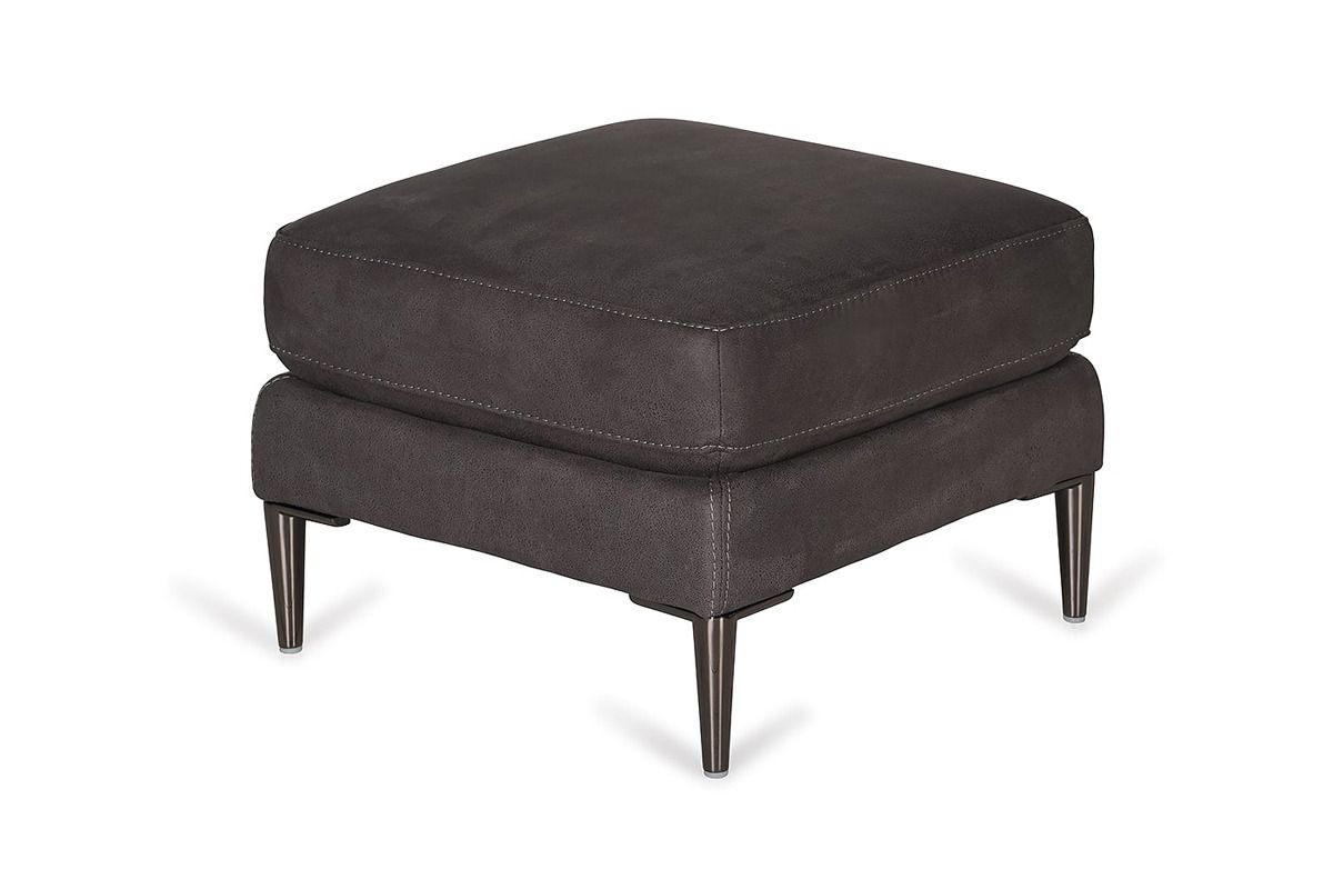 Milan Charcoal Grey Fabric Footstool