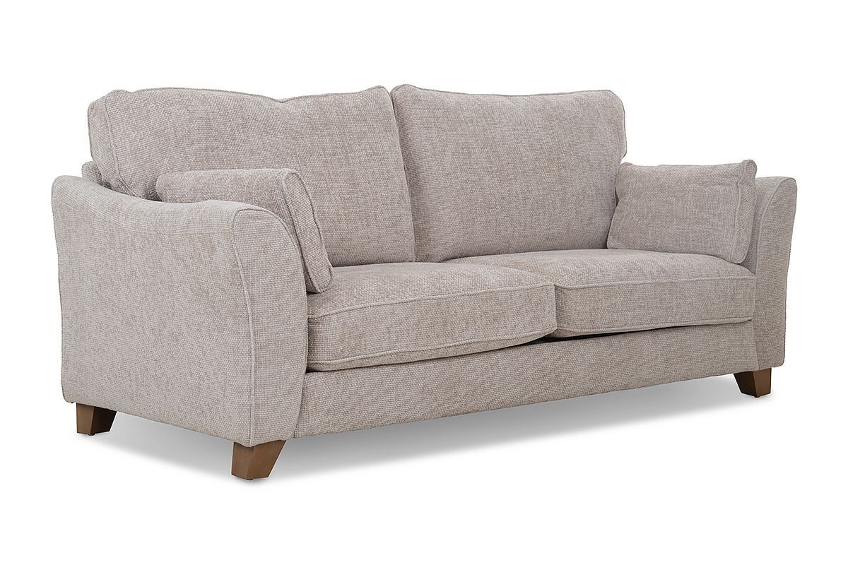 Milburn Cream Fabric 3 Seater Sofa