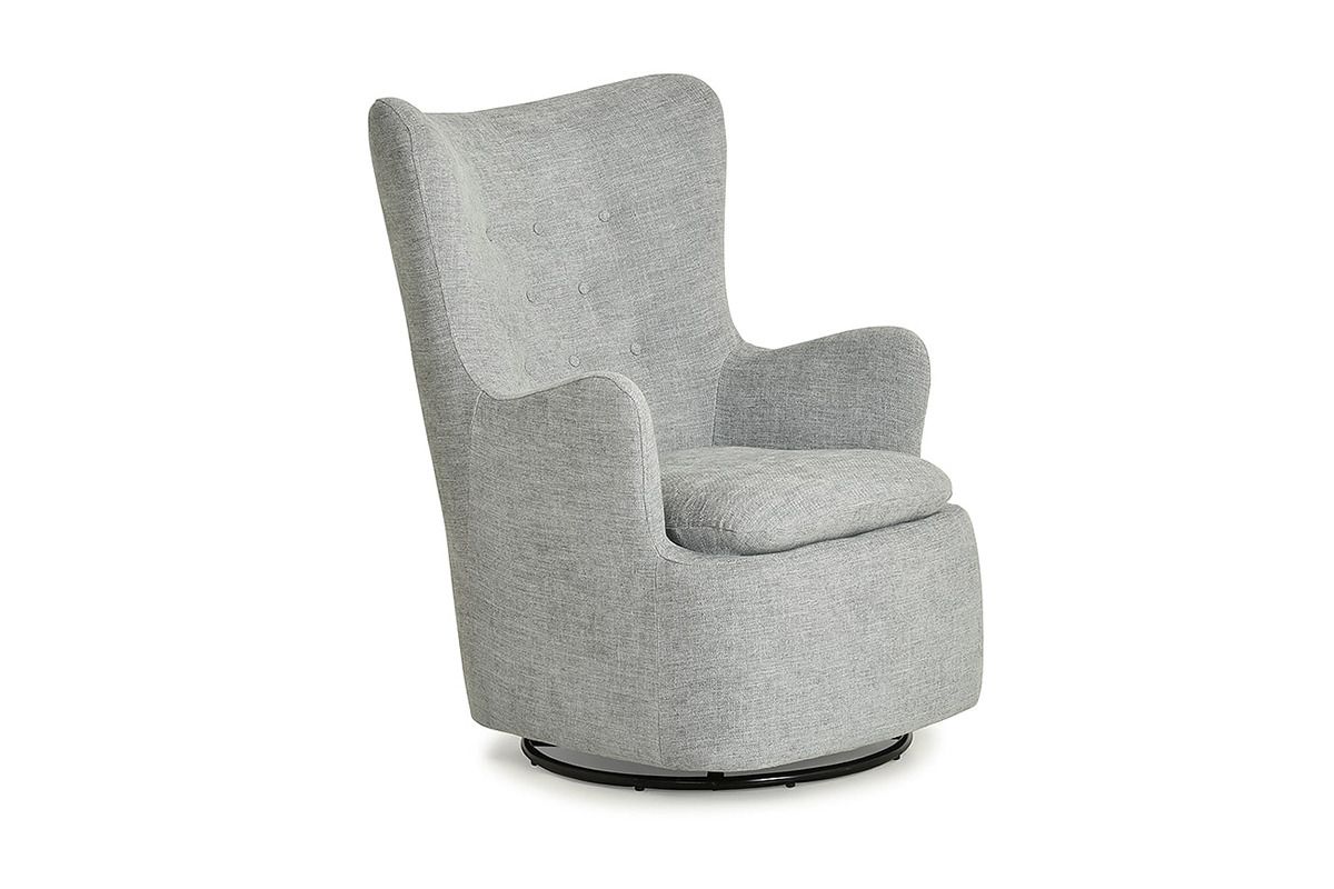 Nelson Grey Fabric Armchair Rocker Swivel