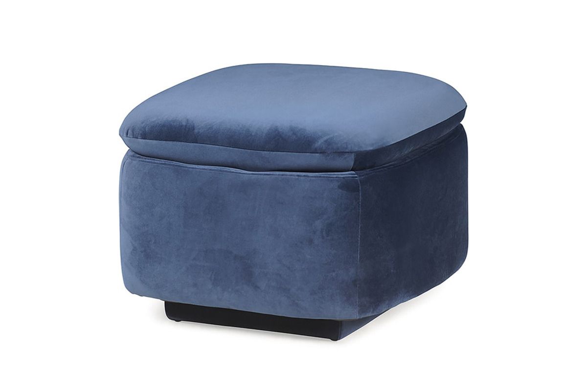 Nelson Navy Velvet Footstool Rocker