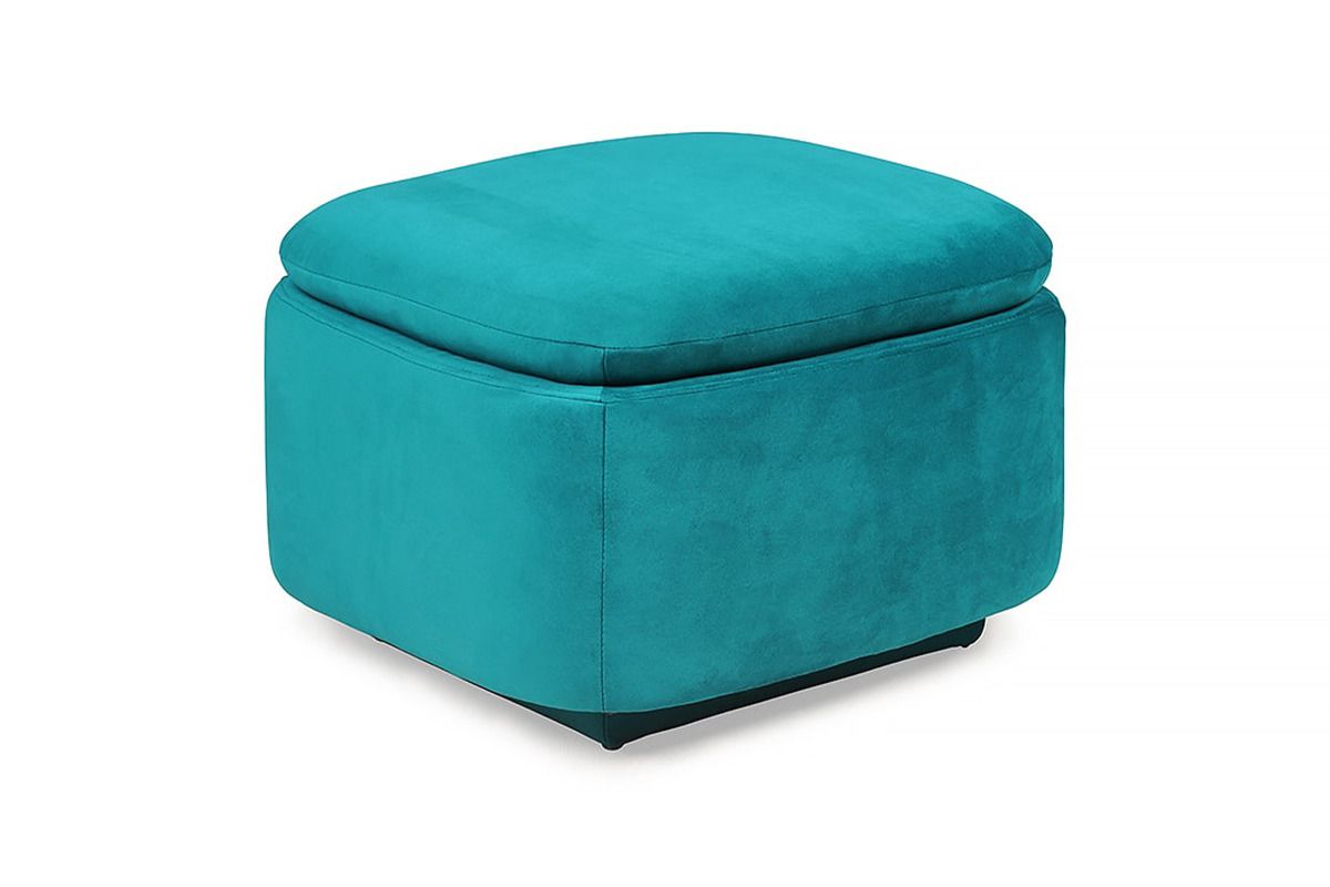 Nelson Teal Velvet Footstool Rocker