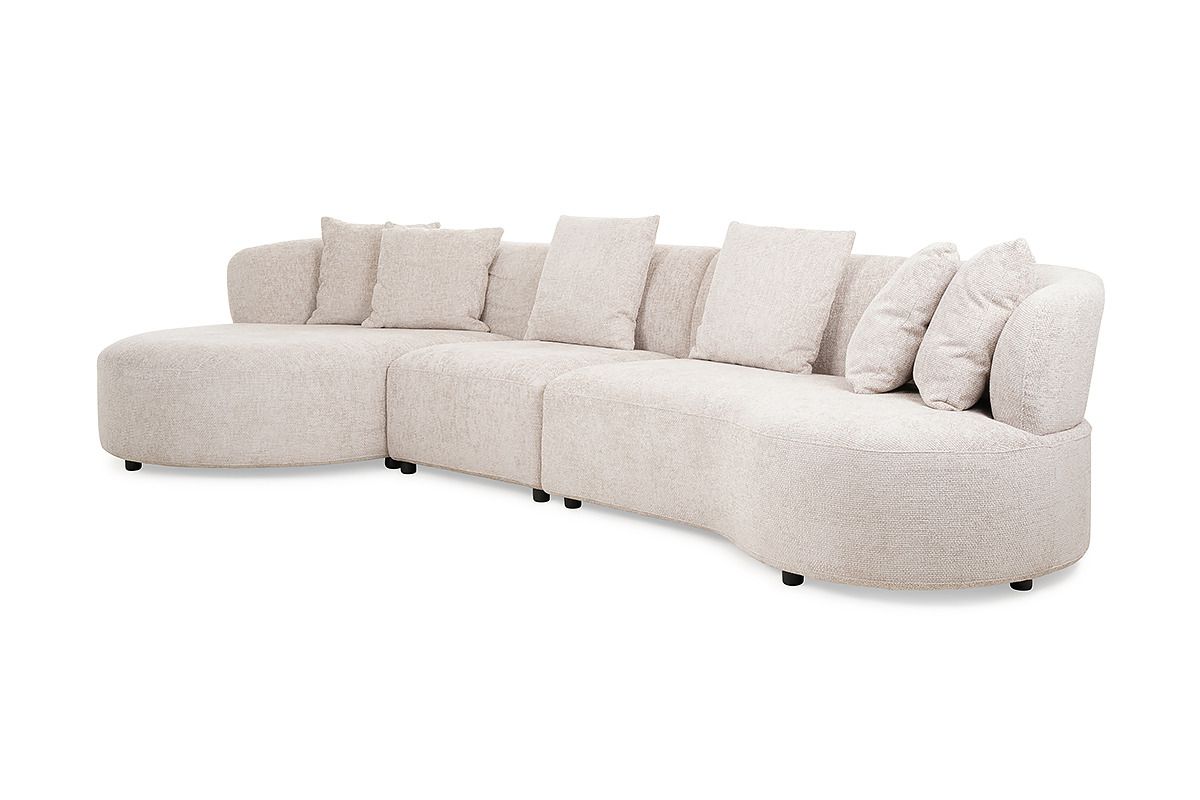 New Orleans Cream Fabric 4 Seater Lhf Chaise Sofa