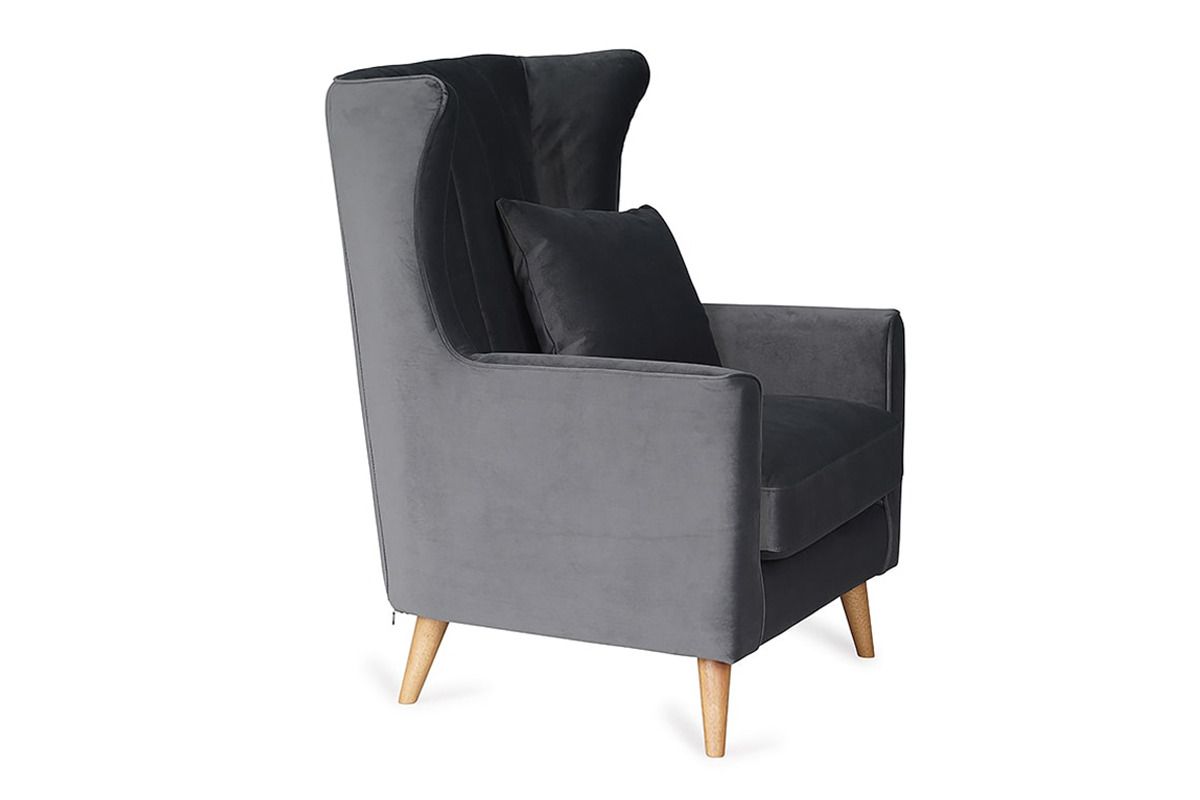 Notting Bay Dark Grey Velvet Armchair