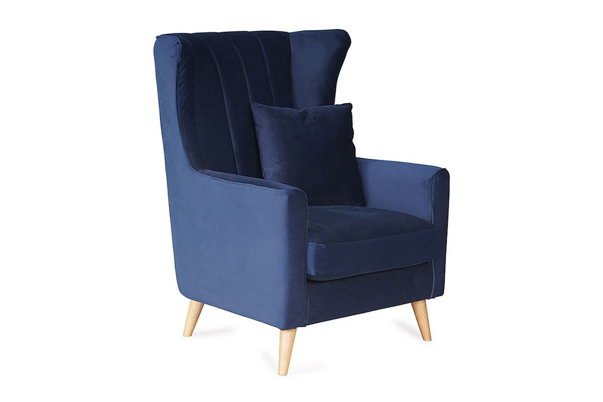 Notting Bay Navy Velvet Armchair