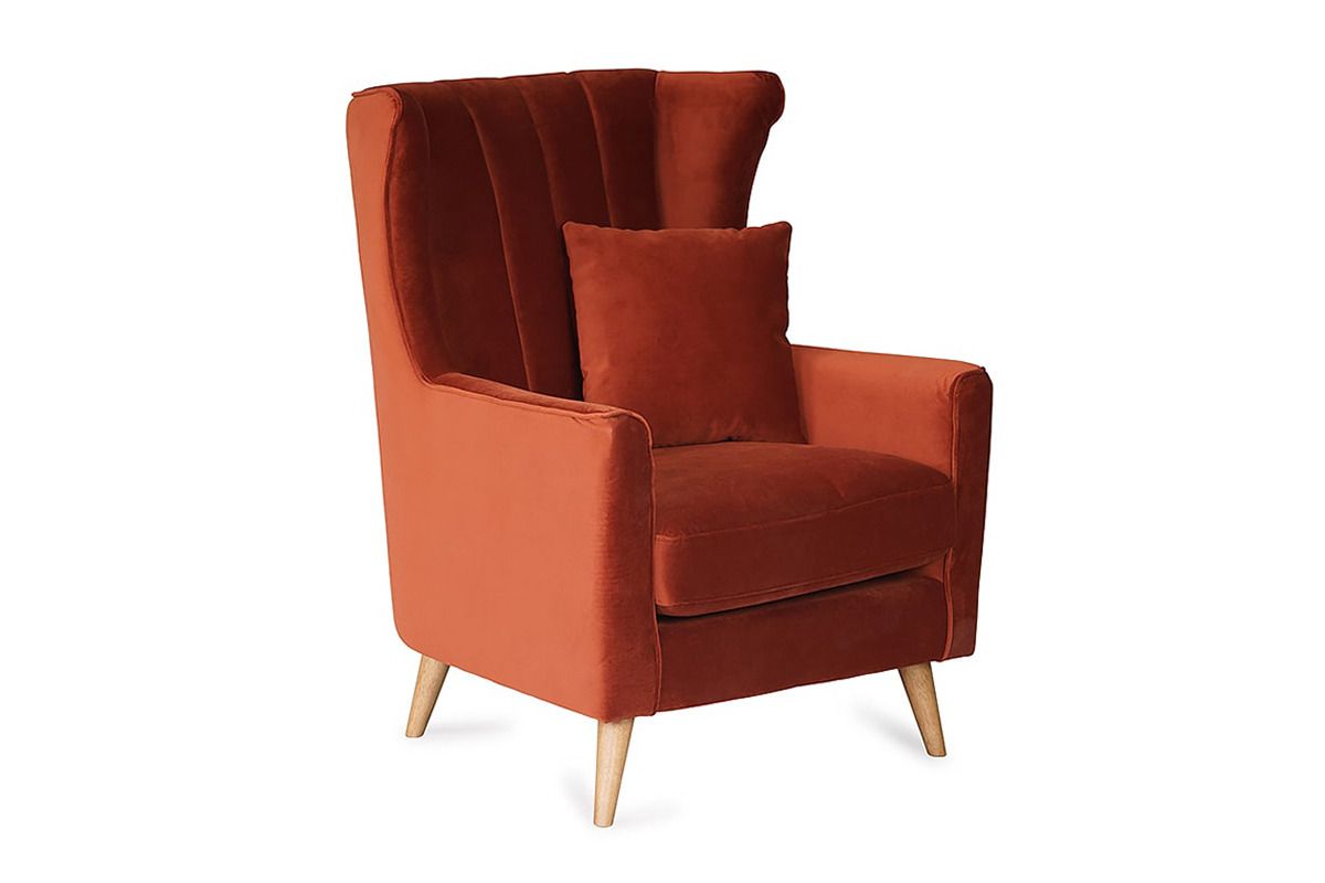 Notting Bay Rust Velvet Armchair