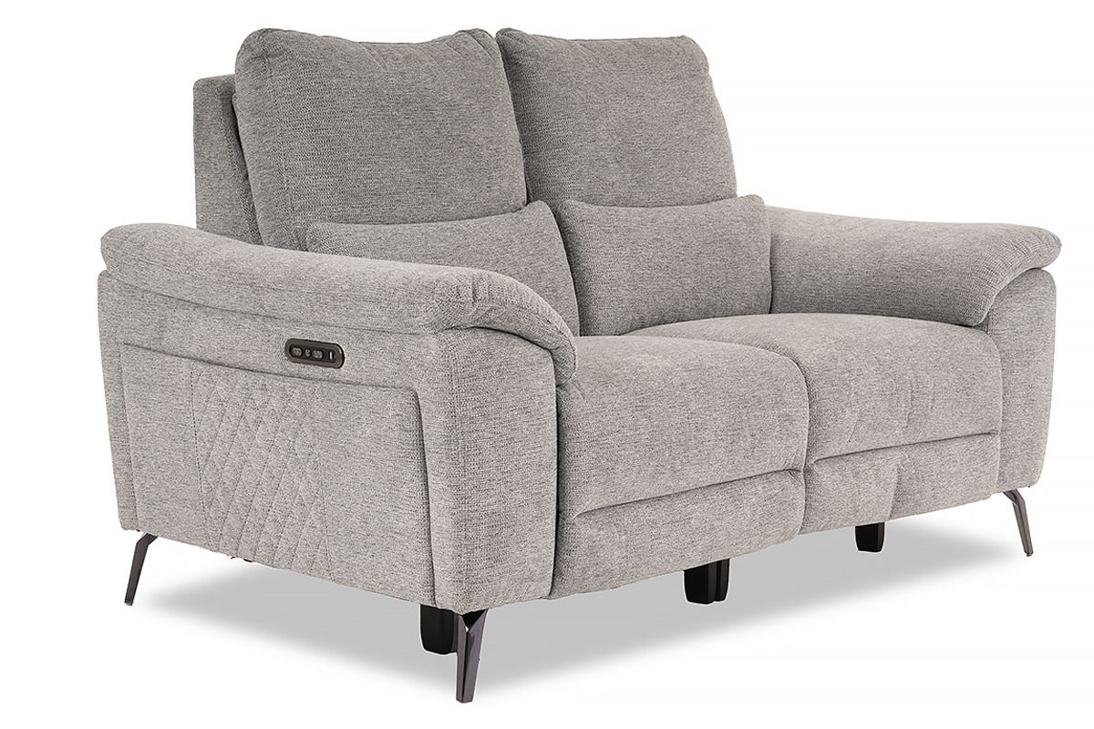 Oliveira Grey Fabric Electric 2 Seater Sofa With Head Tilt
