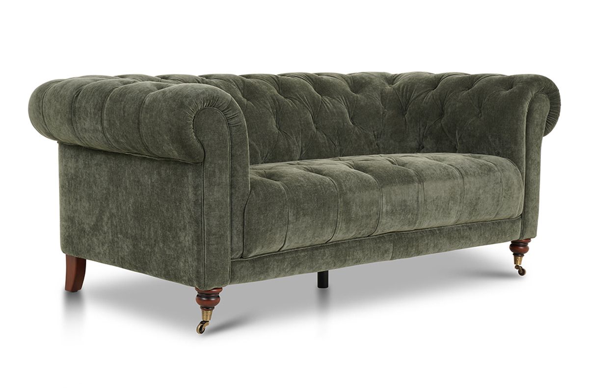 Oxford Green Fabric 2 Seater Sofa