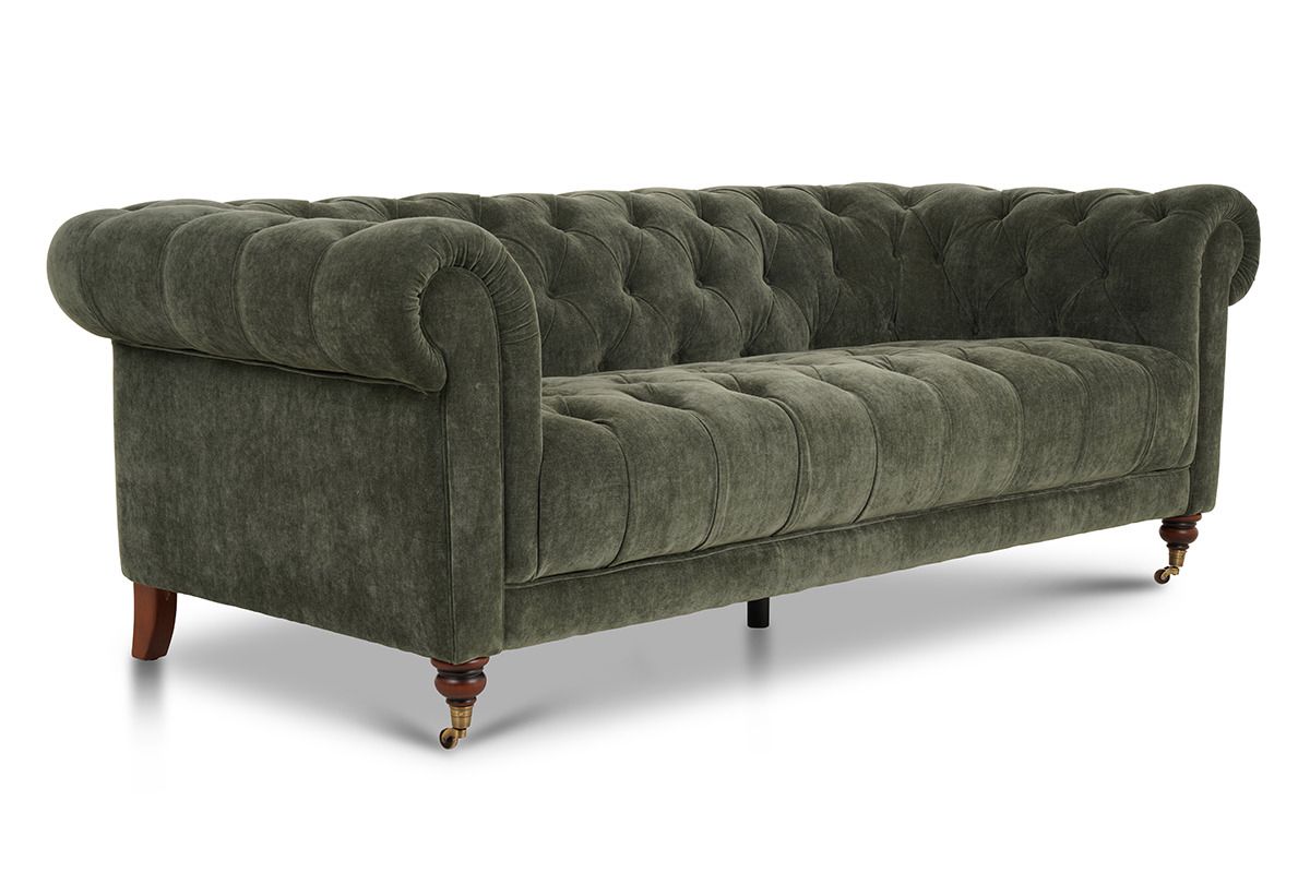 Oxford Green Fabric 3 Seater Sofa