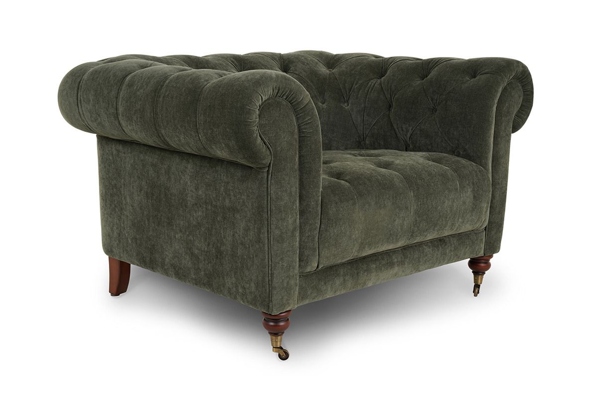 Oxford Green Fabric Armchair