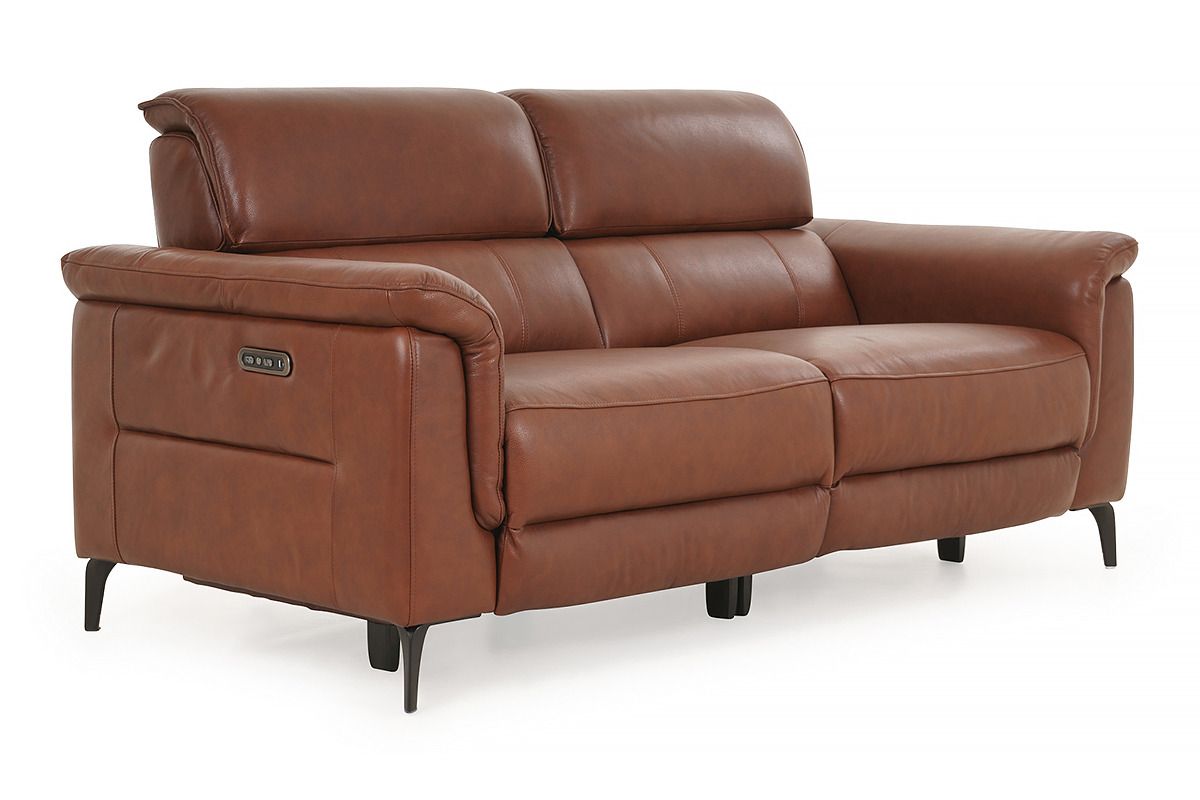 Parker Brown Leather 3 Seater Electric Recliner Sofa With Head Tilt