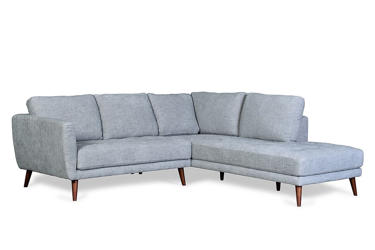 Pola Grey Fabric 2 Seater Rhf Chaise Sofa