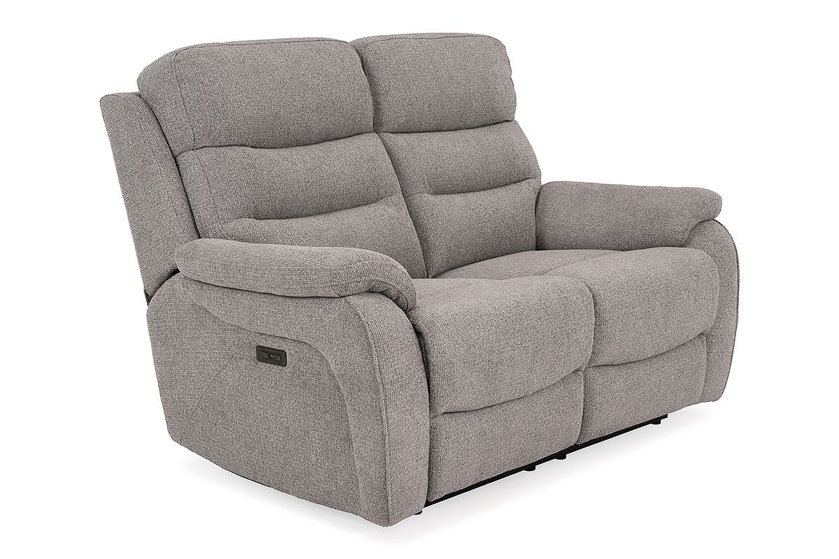 Presley Light Grey 2 Seater Electric Recliner Sofa