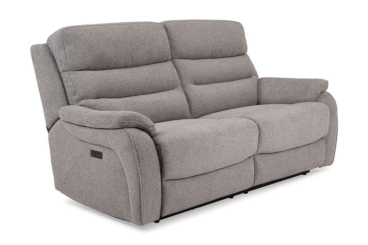 Presley Light Grey 3 Seater Electric Recliner Sofa