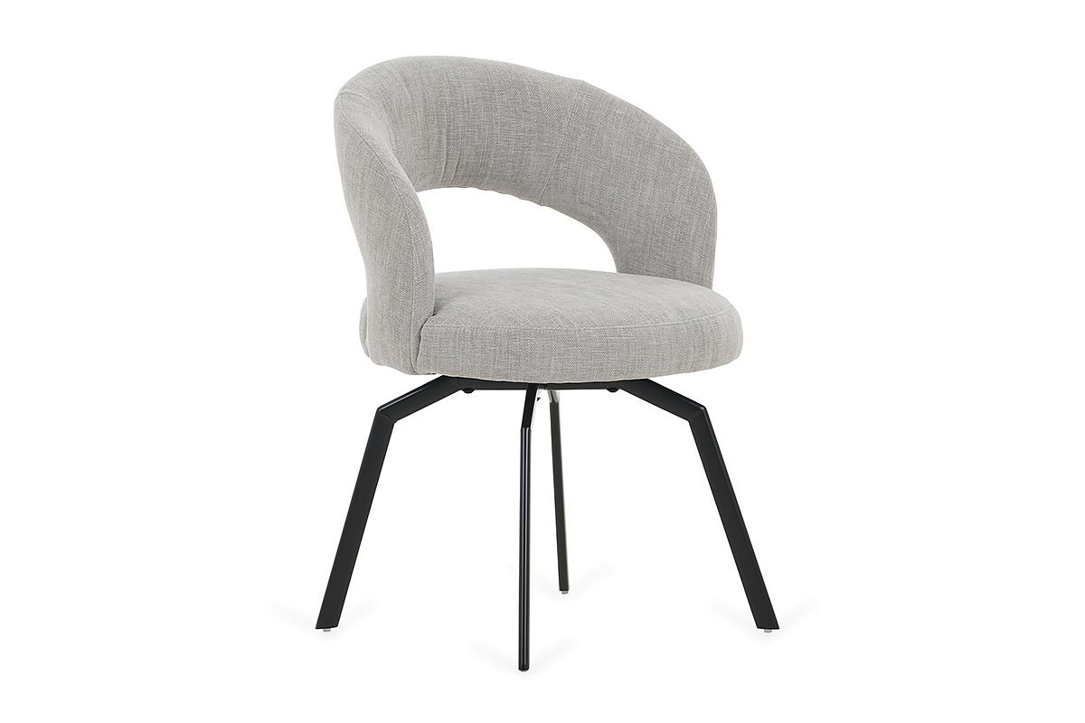 Provence Grey Fabric Swivel Dining Chair