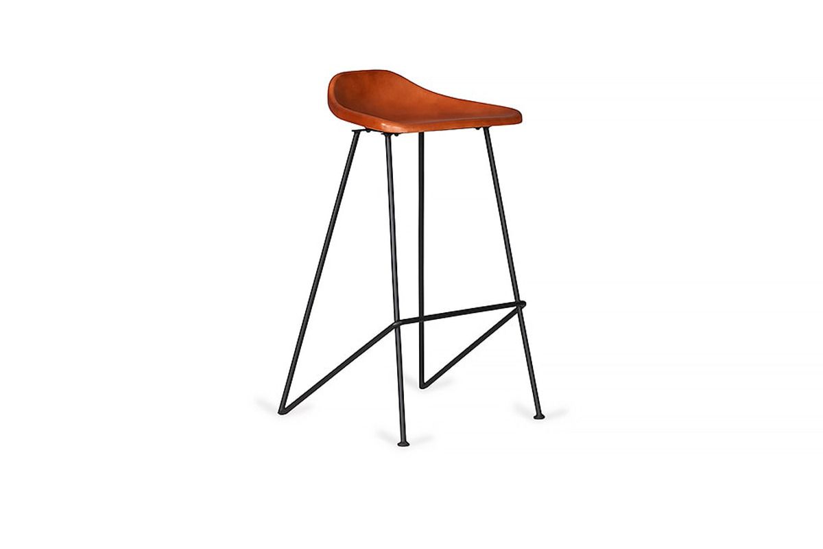 Reggio Brown Leather Counter Stool