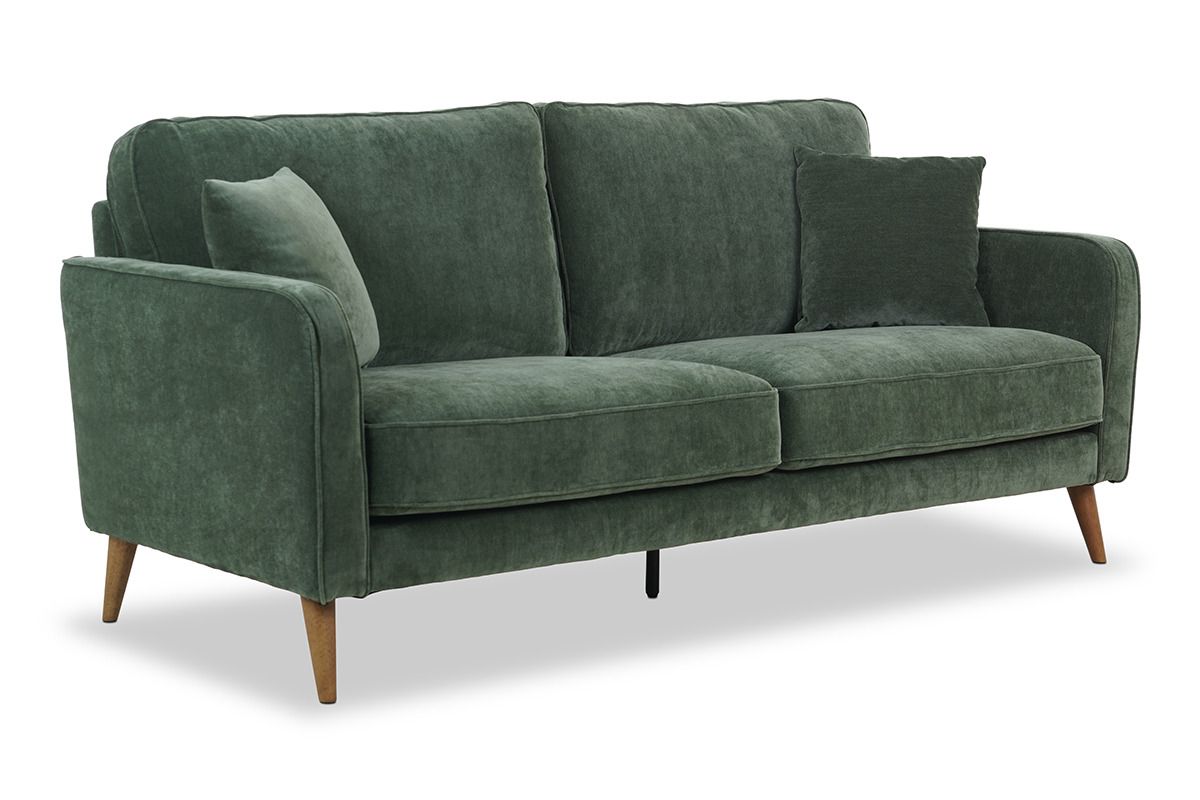 Retro Green Fabric 3 Seater Sofa