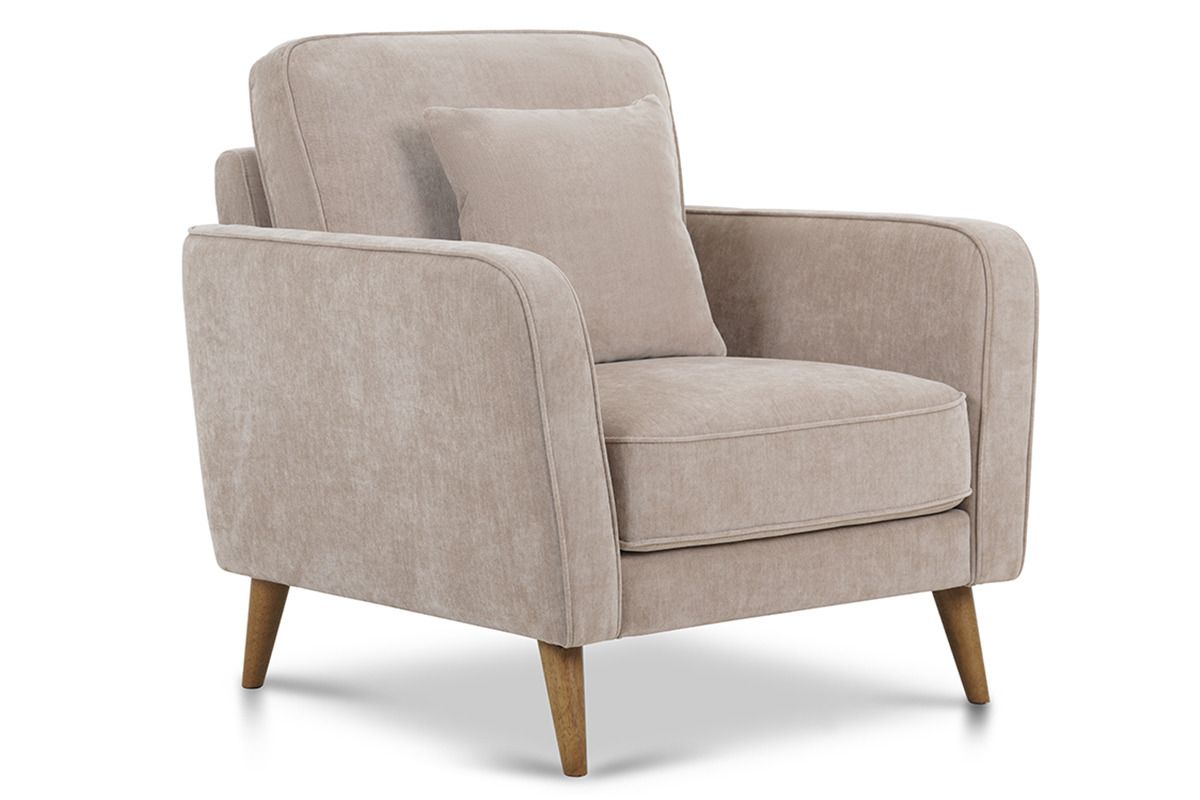 Retro Taupe Fabric Armchair