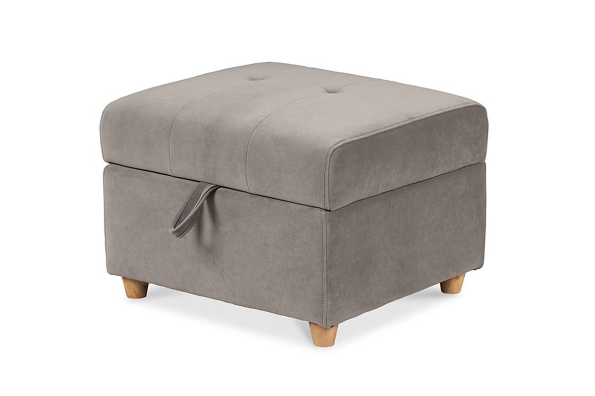 Romeo Light Grey Fabric Storage Ottoman