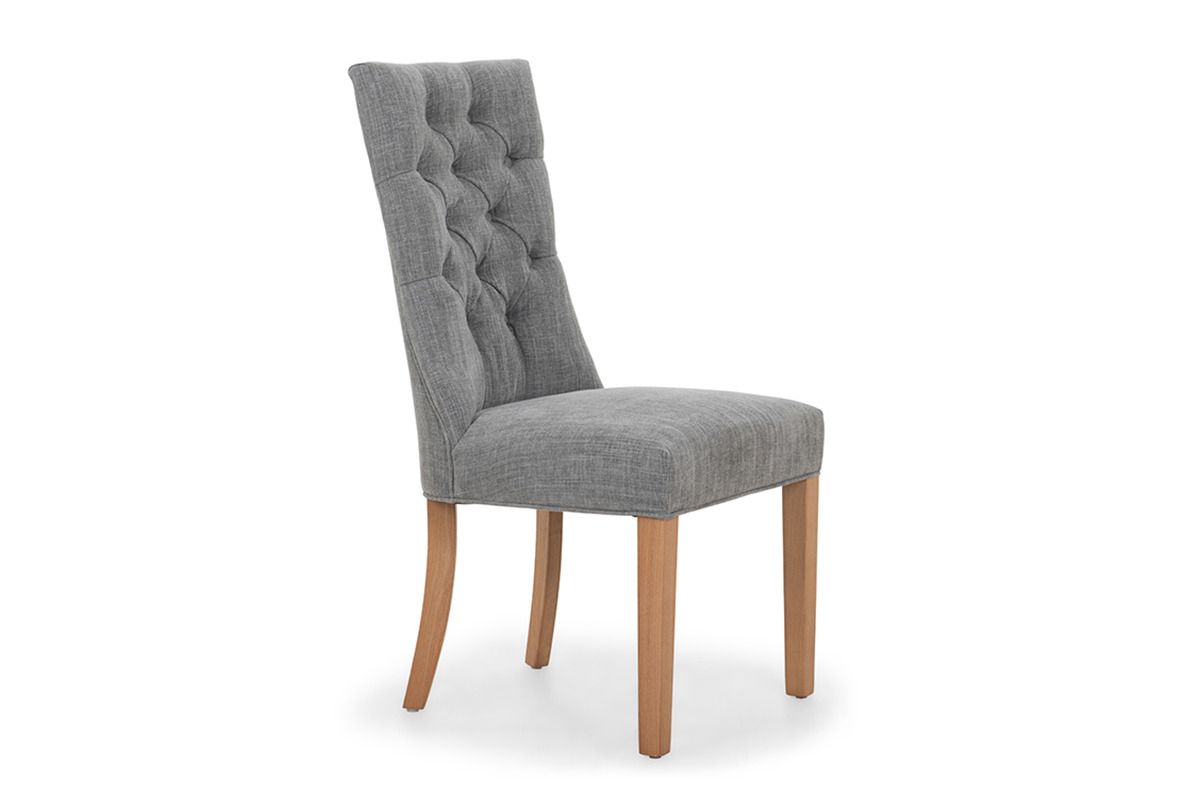 Santino Dark Grey Dining Chair With Natural Oak Leg