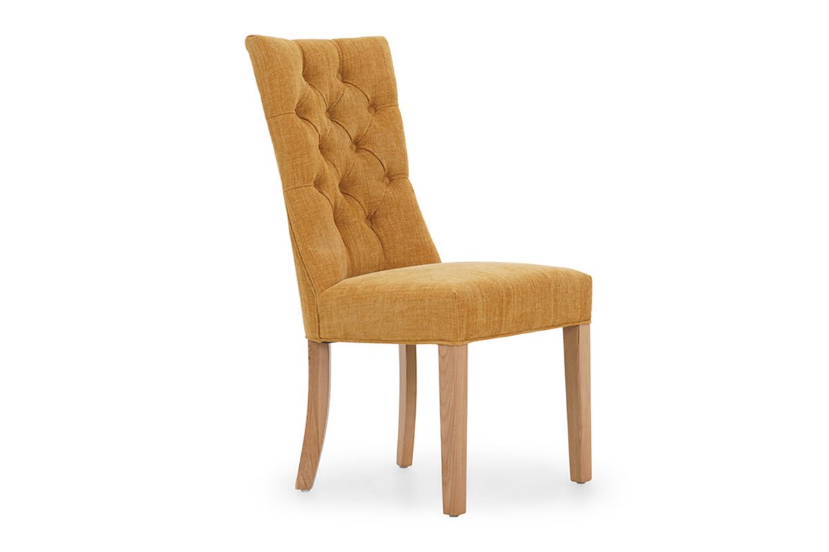 Santino Gold Dining Chair Natural Oak Leg