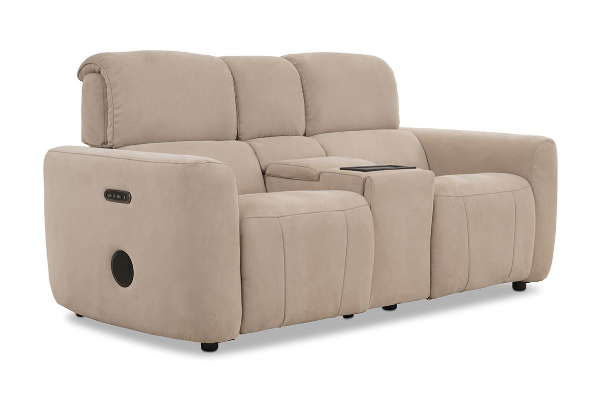 Savoy Cream Fabric 4D Cinema 2 Seater Electric Recliner Sofa With Bluetooth Speakers