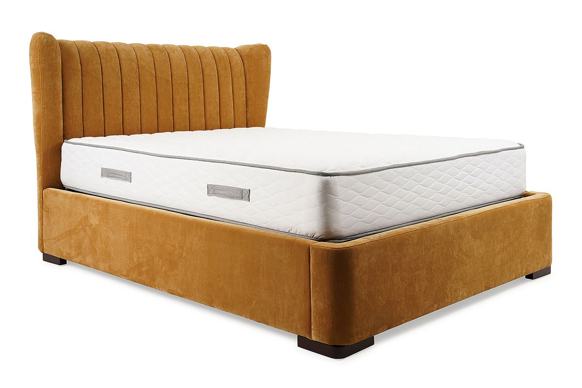 Shelly Gold Fabric Double 4ft6 Split Base Storage Bed