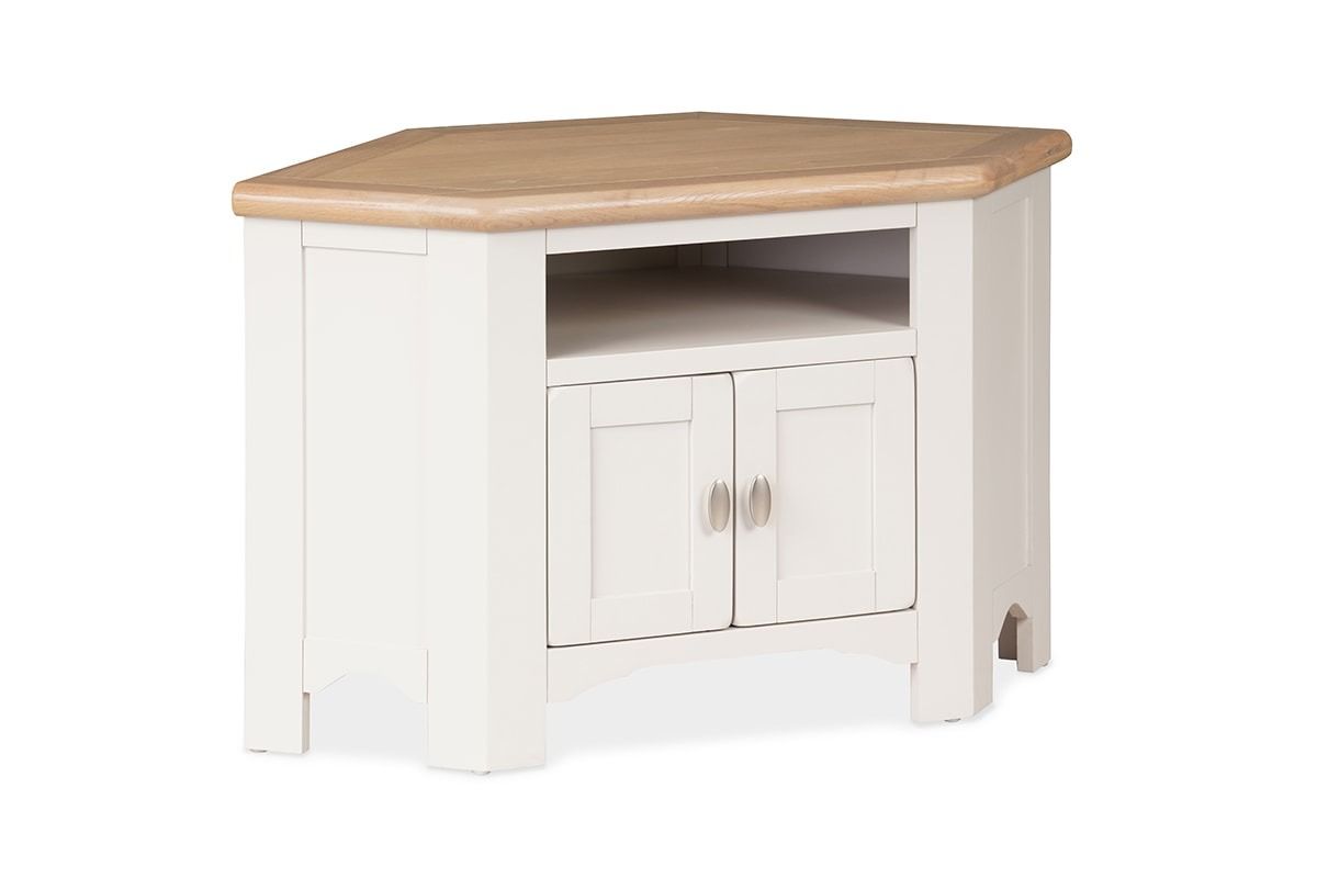 Sherbury Grey Oak 2 Doors Corner Tv Stand