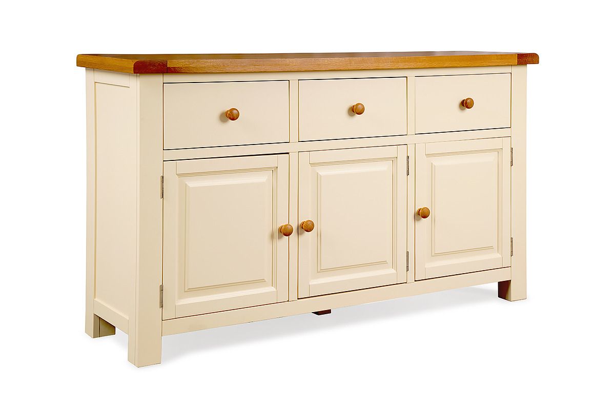 Somerset Cream Oak 3 Drawers 3 Doors Sideboard