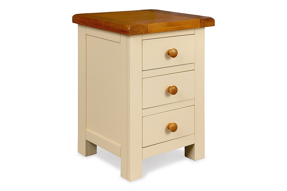 Somerset Cream Oak 3 Drawers Bedside Table