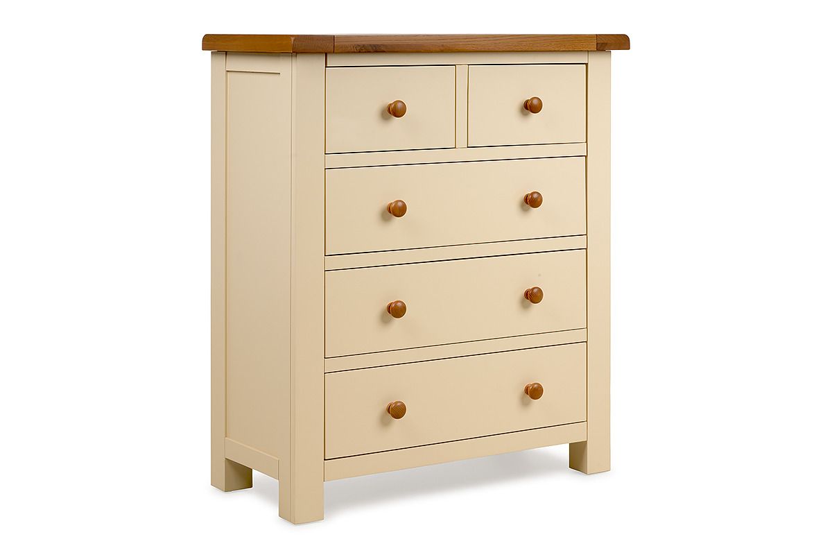Somerset Cream Oak 5 Drawers Chest