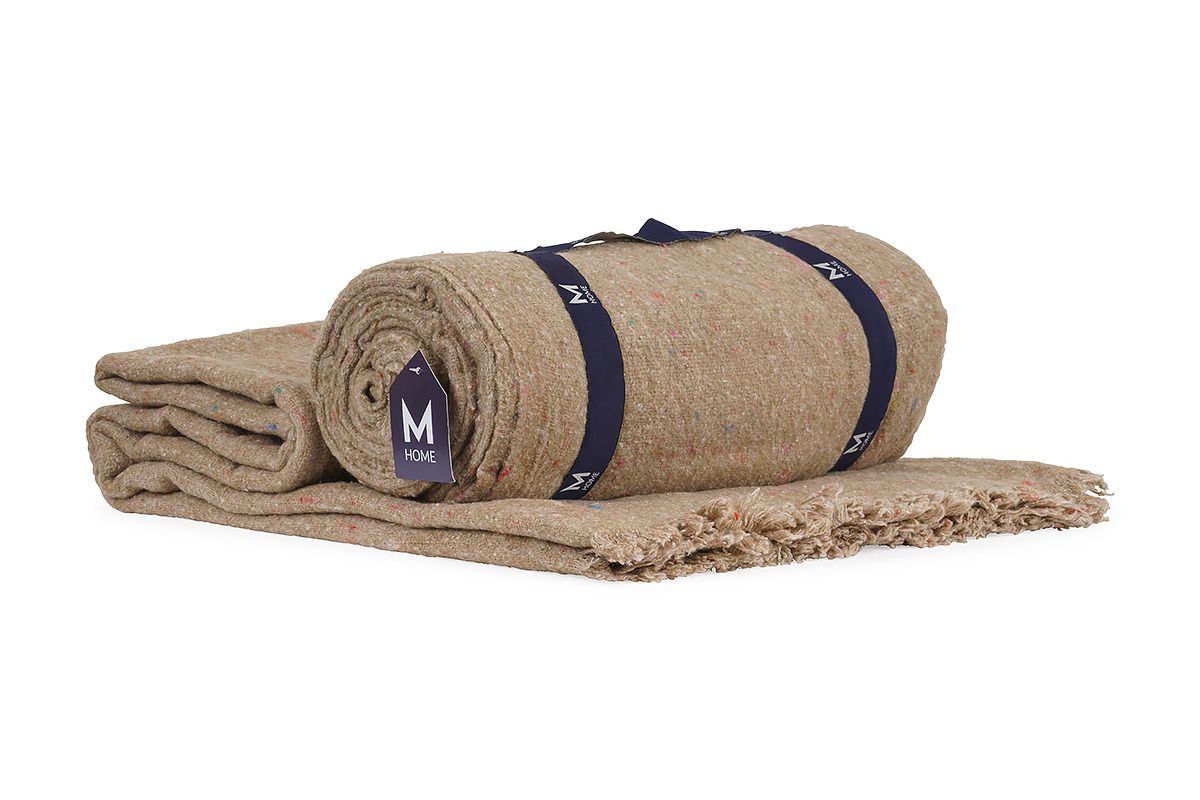 Speckled Wool Throw Natural 130x170cm