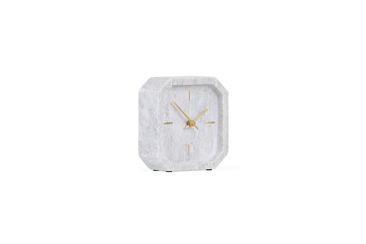 Square Table Clock Morchino Marble 15cm