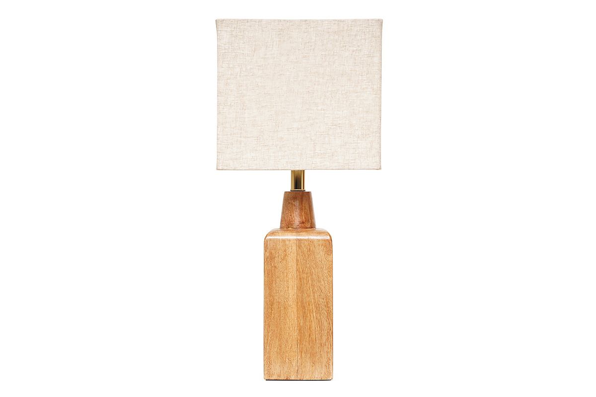 Square Wooden Table Lamp