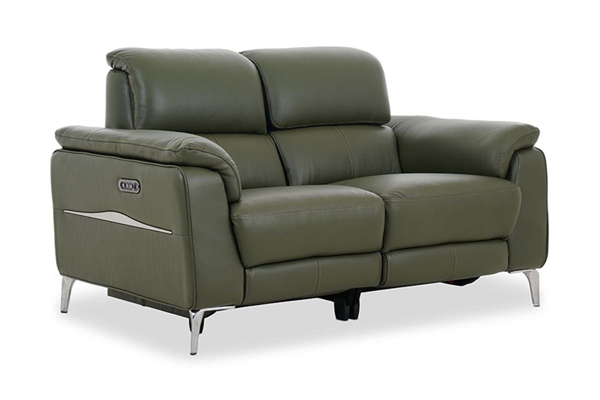 Taylor Green Leather 2 Seater Electric Recliner With Head Tilt