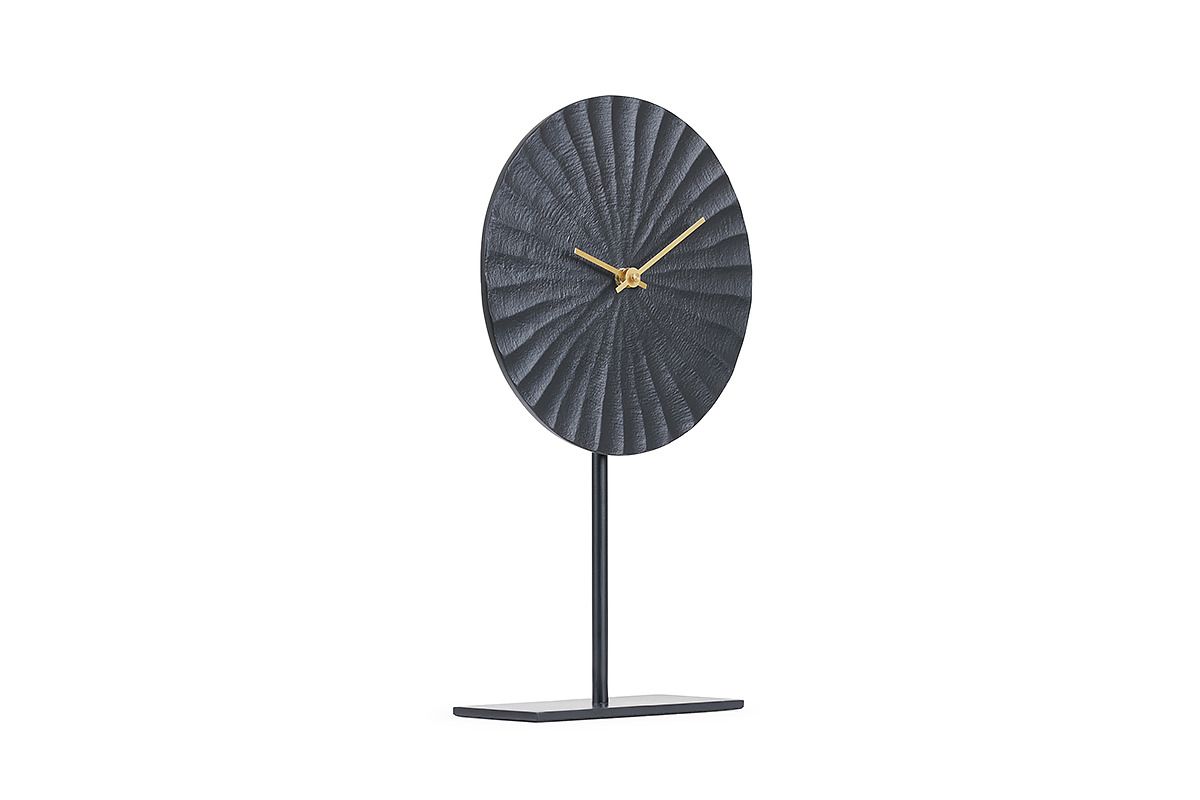 Texture Table Clock Black 36cm
