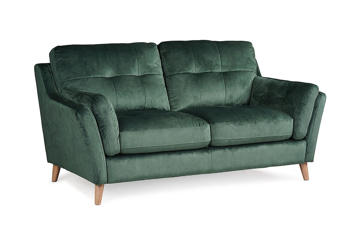 The Oliver Green Velvet 2 Seater Sofa