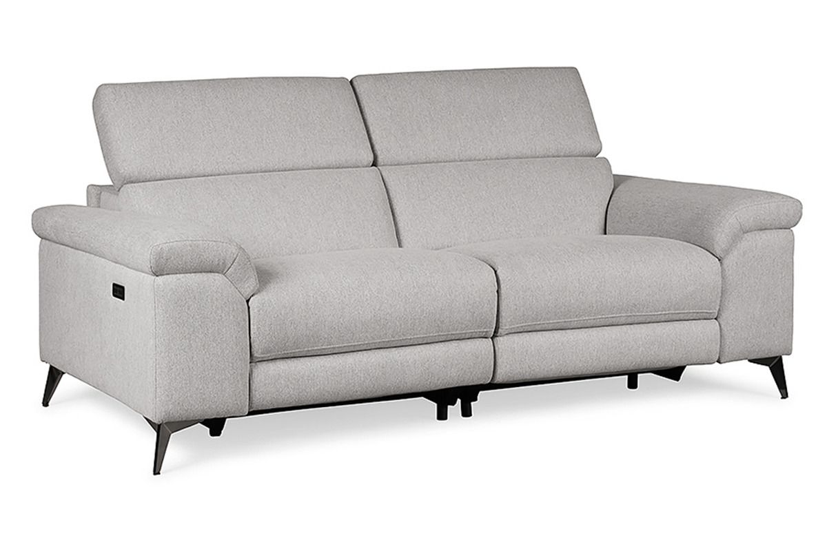 Toronto Grey Fabric 3 Seater Electric Recliner Sofa