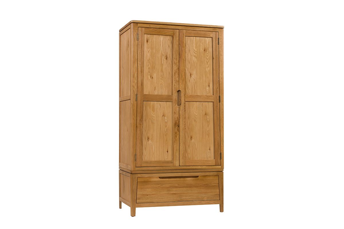 Valencia Oak 1 Drawer 2 Door Wardrobe
