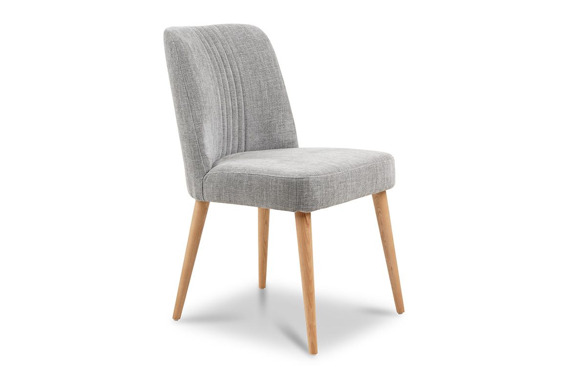 Venice Dark Grey Dining Chair Natural Oak Leg