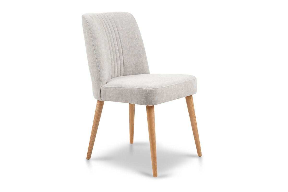 Venice Light Grey Dining Chair Natural Oak Leg