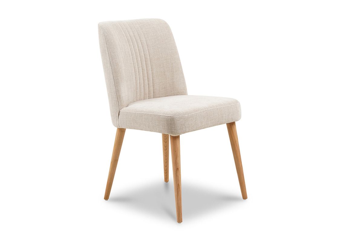 Venice Taupe Dining Chair Natural Oak Leg
