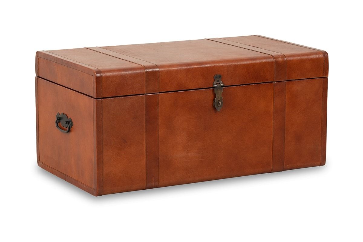 Vintage New York Brown Leather Trunk