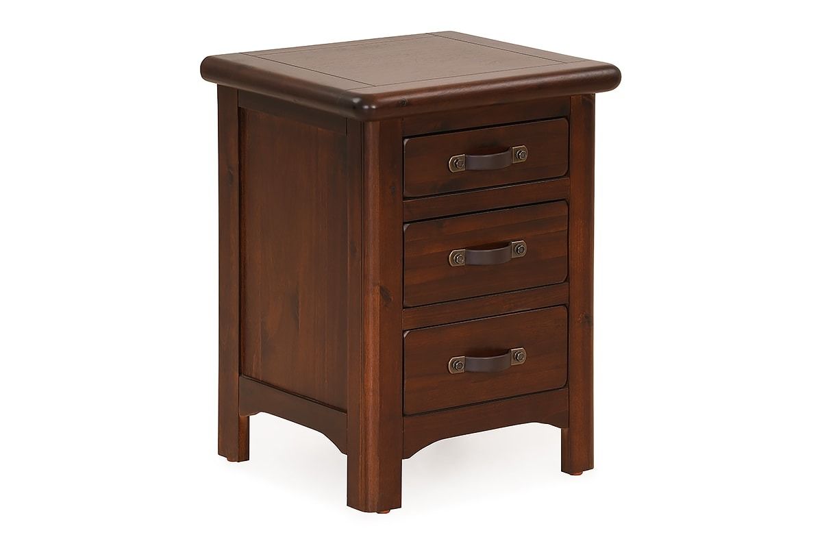 Westport Walnut 3 Drawer Bedside Table