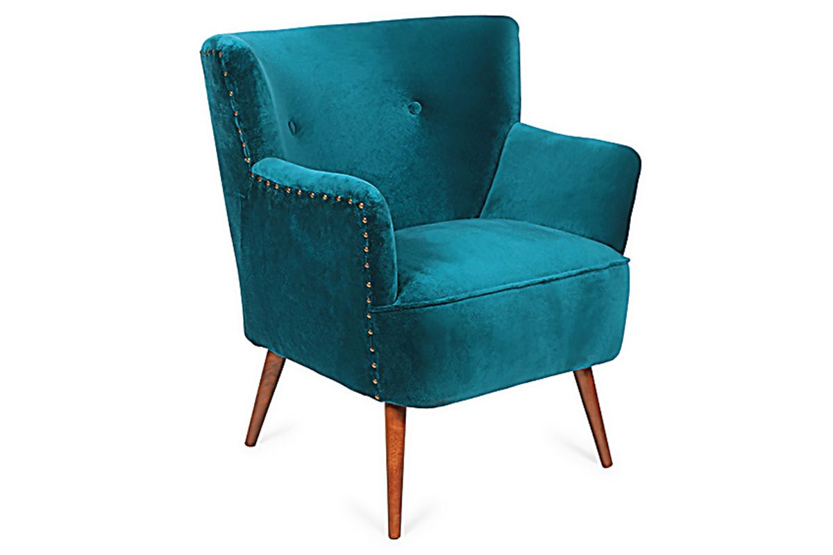 Zara Teal Velvet Armchair