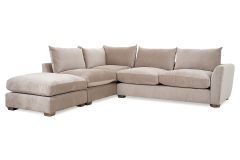 Chicago Cream Fabric Lhf Corner Sofa With Stool