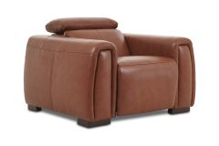 Muse Brown Leather Armchair Heated Seats Electric Recliner