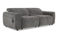 Serene Grey Fabric 3 Seater With Electric Sliding Chaise