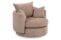 Bay Cream Fabric Swivel Armchair